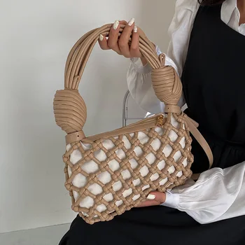 Брендовая женская сумка через плечо, высококачественная сумка через плечо, модные тканые кошельки и сумки, дизайнерская сумка-мессенджер, симпатичный ранец