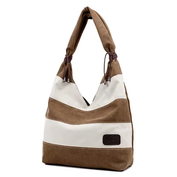 Женские сумки через плечо, простые женские холщовые сумки через плечо, женская пляжная сумка в полоску с верхней ручкой, кошелек для покупок, большие сумки