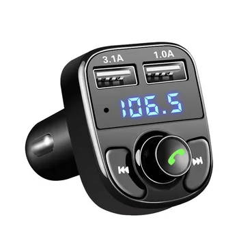 Bluetooth Аудио MP3-плеер FM-радио с двумя USB-устройствами для быстрой зарядки, Автомобильное зарядное устройство, FM-модулятор, автомобильный комплект громкой связи, Автомобильный FM-Bluetooth