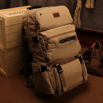 Рюкзак для путешествий, рюкзак большой емкости, 80л, винтажный холщовый рюкзак, водонепроницаемая сумка из полиэстера