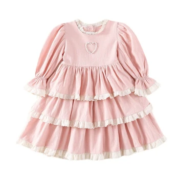 HoneyCherry Весеннее новое платье для торта в стиле Girl's Court Платья для дня рождения Одежда для девочек Платья для девочек в цветочек