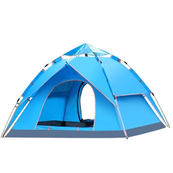 Мгновенная всплывающая палатка на 3-4 человека, автоматическая кемпинговая палатка, купольная палатка, двухслойная водонепроницаемая семейная палатка для пеших прогулок.