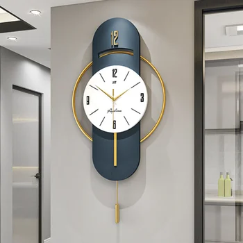 креативные настенные часы 84x42 см, простые настенные часы, деревянные часы, большие часы, Настенные часы, Легкая Роскошная гостиная, Бытовая мода