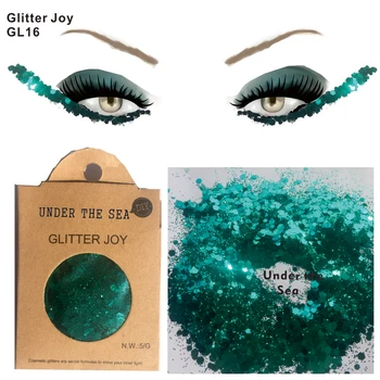 GL16 одна упаковка Green Under the Sea с блестками для глаз, блестками для волос, украшениями для тела, фестивальным боди-дансом, макияжем для боди-арта