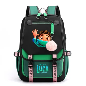Рюкзаки Disney Luca Alberto Sea Monster для подростков, рюкзак для ноутбука с USB-зарядкой, Женский Мужской рюкзак, дорожная сумка Mochila