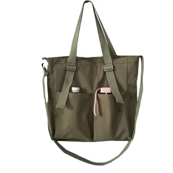 Водонепроницаемая сумка, холщовая сумка большой емкости, Женская сумка-мессенджер, Корейская студенческая сумка Harajuku, Японская Большая сумка на одно плечо, сумка-тоут