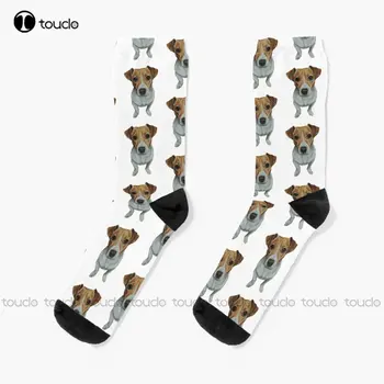 Sky The Jack Russell Terrier Dog Носки для собак и щенков, Походные носки, женские носки с цифровой печатью 360 °, подарок на заказ, Уличная одежда Арт
