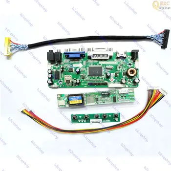 HDMI-совместимый + DVI + VGA ЖК-дисплей Контроллер Экрана монитора Комплект Преобразовательной платы для N156B3-L0B 1366X768