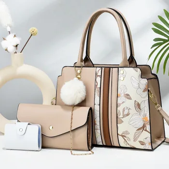 Повседневные женские сумки из искусственной кожи, высококачественные женские сумки-мессенджеры, комплект из 3 предметов, Модная Женская Новая сумка-тоут через плечо