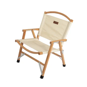 Ткань Оксфорд, буковое дерево, складной стул Kermit, одноместный Удобный портативный стул для отдыха на балконе, кемпинга на открытом воздухе