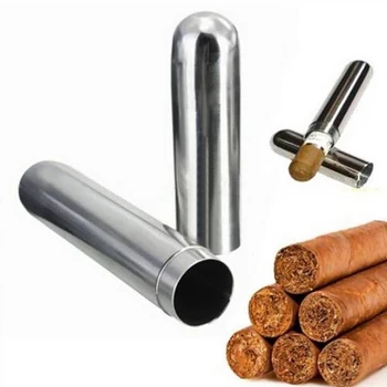Портативный футляр для сигарных трубок из нержавеющей стали, Мундштук для сигарет, Контейнер для табака, Трубка для хранения сигар, Аксессуары для курения