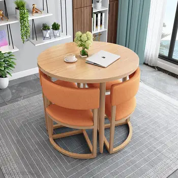 Комбинированный стол для переговоров и стульев для отдыха, обеденный стол для небольшой квартиры, домашний Интернет, Праздничный чай с молоком