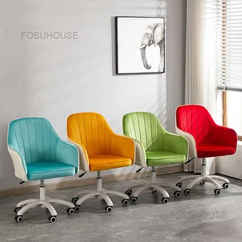 Домашний компьютерный стул Обучающие Поворотные офисные стулья для спальни Подъемный диван-кресло Мебель для дома Nordic Back Office Chair для геймеров