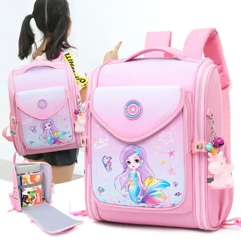Мультяшный милый рюкзак для начальной школы, нейлоновый водонепроницаемый детский рюкзак, школьные сумки для девочек Mochilas
