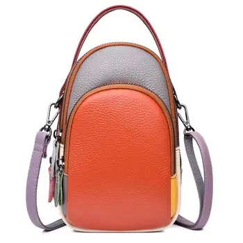 Женская сумка из 100% натуральной кожи, дизайнерские мини-сумки и кошельки для мобильных телефонов, модная сумка через плечо, модная женская сумка-мессенджер