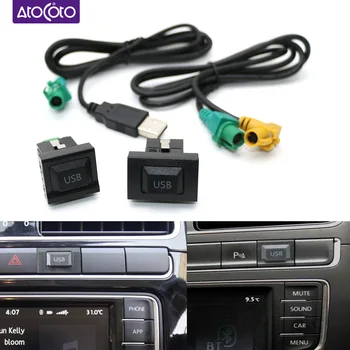 Автомобильный Радиоприемник 4Pin Plug USB Switch Кабель-Адаптер для VW Golf Passat Polo GTI Tiguan 2009 ~ 2017 CD Android Навигационный Жгут Проводов