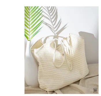 Корейская Эстетическая Модная Повседневная сумка-тоут Y2k Большой емкости, Однотонная Гранжевая Простая сумка, Холщовая Сумка Через плечо, Женская Сумка Для покупок