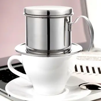 Чашка-фильтр для вьетнамского кофе из нержавеющей стали, чайник для заварки с ручкой