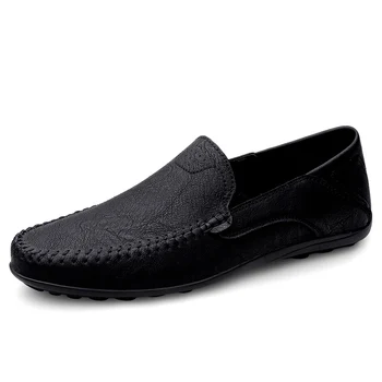 Кожаная Мужская обувь, повседневные роскошные итальянские мягкие мужские лоферы, мокасины ручной работы, мужские дышащие туфли-лодочки без шнуровки, большие размеры 38-47