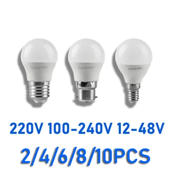 G45 LED МИНИ-лампа 220V 110V 12V-48V E14 E27 B22 база без строба теплый белый свет Холодный белый подходит для кухонного туалета