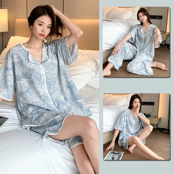 Женские пижамы из чистого хлопка большого размера можно носить весом до 200 фунтов