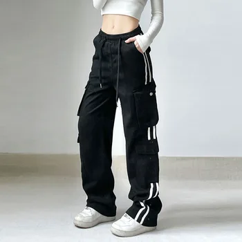 Брюки harajuku летние мешковатые брюки одежда для женщин в корейском стиле спортивные брюки y2k брюки карго
