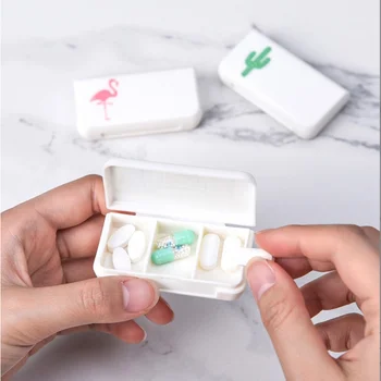 Креативная портативная трехсекционная маленькая коробочка для лекарств Мини Коробочка для таблеток Дорожная упаковка для лекарств Дозирующий медицинский набор