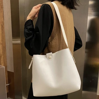 2021 Женская сумка через плечо из искусственной кожи, Корея, Япония, новая мода, ретро, простая сумка-мессенджер, сумка через плечо, Дизайнерская роскошная сумка-тоут,