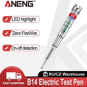Тестер ANENG B14 24-250 В, электроиндуцированная Электрическая отвертка, зонд с индикаторной лампочкой, звуковая и световая сигнализация, тестовая ручка