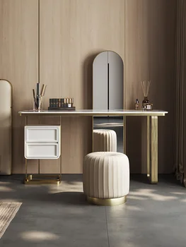 Легкий роскошный туалетный столик с каменной доской, современный минималистичный туалетный столик для спальни, шкаф для хранения, письменный стол, туалетный столик