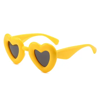 Роскошный бренд-дизайнер, солнцезащитные очки Y2K Love Heart, женские для мужчин, трендовые солнцезащитные очки Candy, модные винтажные розовые очки в стиле панк, UV400