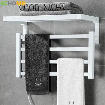 Электрическая вешалка для полотенец Echome, Аксессуары для ванной комнаты, Перфорированная Настенная полка для сушки с интеллектуальным сенсорным экраном Из алюминиевого сплава
