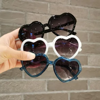2023 Новые Детские Градиентные Солнцезащитные очки в форме сердца Блестящие Солнцезащитные очки Мультяшное Сердце Любви Милые Солнцезащитные Очки для детей