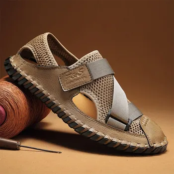 Мужские сандалии из сетчатого материала, удобная мужская летняя повседневная обувь, пляжные сандалии
