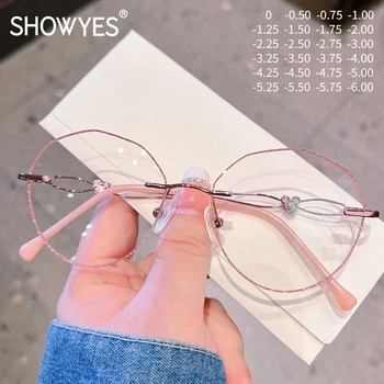 Блокирующие синий свет Женские декоративные очки Компьютерные очки для близорукости на заказ Очки без оправы с рисунком мыши Очки в оправе