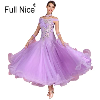 Элегантное фиолетовое Роскошное платье для бальных танцев, платье для современных танцев, платье для вальса фламенко, стандартная тренировочная одежда, костюм для соревнований