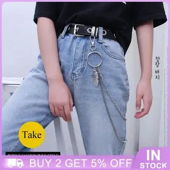 Пояс-цепочка для женщин, металлическая цепочка в стиле панк, повседневный пояс, джинсовое платье с брюками, универсальный регулируемый тонкий пояс-цепочка для брюк