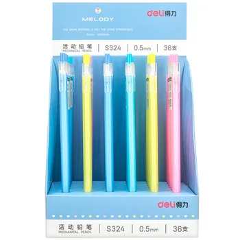 Deli 36шт Механические карандаши Kawaii Thincandy Color для школьных принадлежностей, Корейские канцелярские принадлежности, милые карандаши для письма и рисования для детей