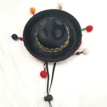 Мини-Мехико, забавная повседневная плетеная шляпа, карнавальный реквизит для фотосессии, принадлежности для вечеринок с ремешком для подбородка