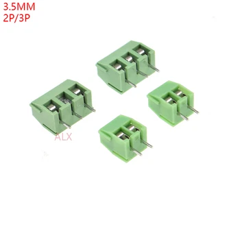 1000ШТ kf350-3.5-2P 3P шаг 3,5 ММ прямой штыревой разъем клеммной колодки для печатной платы 2PIN 3PIN зеленый KF350 3.5 2P KF350-2P