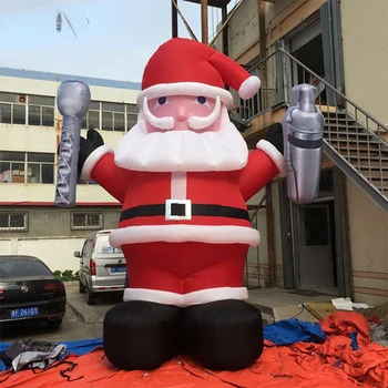 Рекламный надувной Санта-Клаус для рождественского украшения на открытом воздухе