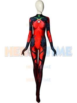 Новейший D.VA Косплей костюм с 3D принтом Огненный костюм из кожи dva на Хэллоуин Огненный D.Va Комбинезон Зентай на заказ D.VA Боди из спандекса