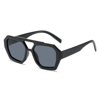 2022 Новые модные квадратные градиентные солнцезащитные очки для женщин Ins Hot Polygon с двойным мостом солнцезащитные очки женские леопардовые черные