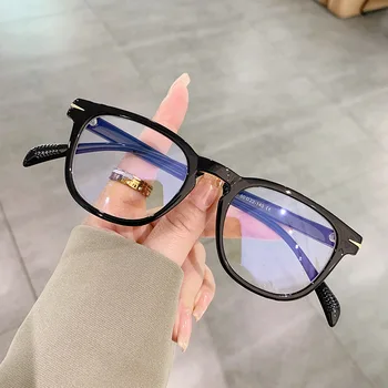 Новые очки TR90 с синим светом для женщин и мужчин, трендовый продукт 2023 года, высококачественные модные круглые компьютерные очки с плоскими светлыми заклепками