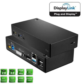 USB-концентратор ThinkPad USB 3.0 Pro Док-станция Displaylink Mac Docking USB 2.0 DVI HDMI VGA Displayport Аудио для Mac M1 M2 Win 11