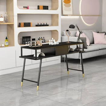 Современный минималистичный маникюрный стол, салонная мебель, Одноместный Двухместный Маникюрный стол и набор стульев, легкий Роскошный Профессиональный маникюрный стол