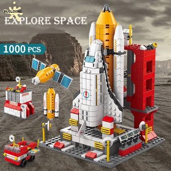Авиационная серия 6в1, космическая пилотируемая ракета, строительные блоки, Городской космический шаттл, аэрокосмические кирпичи, развивающие игрушки для детей, подарок для мальчиков