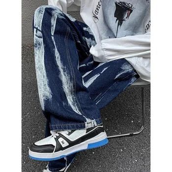 Y2K, хип-хоп винтажные джинсы для бойфренда, потертые мешковатые джинсы для девочек-подростков, брюки, Женские джинсовые Широкие брюки, Низ в готическом стиле