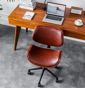 Современные стулья для домашнего офиса, Компьютерные стулья для творческого комфорта, Вращающийся Офисный стул из массива дерева в скандинавском стиле, Простой Подъемный Вращающийся стул