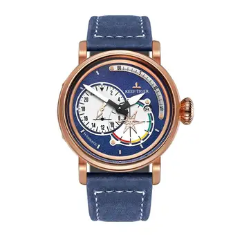 Наручные часы Reef Tiger люксового бренда для мужчин, мужские автоматические часы, мужские механические наручные часы, водонепроницаемые часы, деловые часы